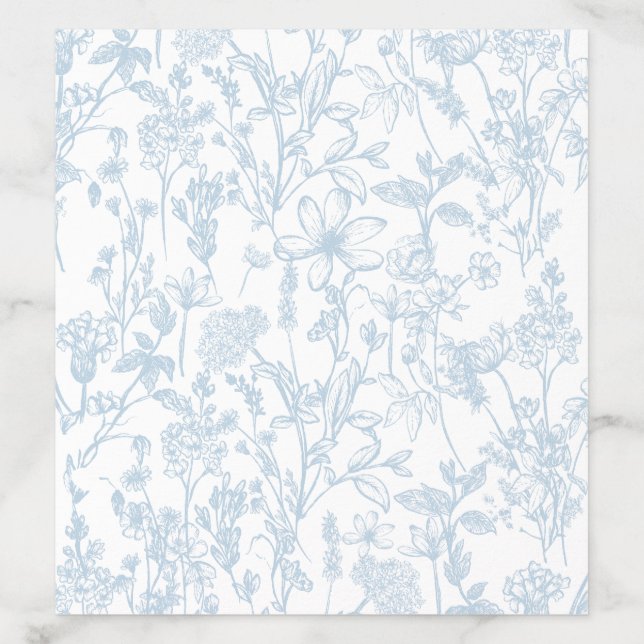 Blue toile envelope liner, Blue Chineroeise  Liner (Design)
