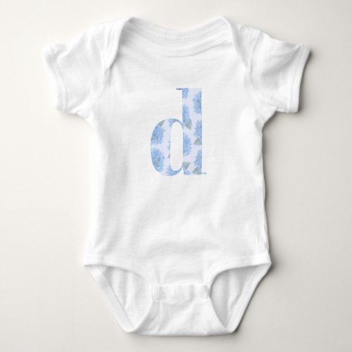 Blue Toile Floral Hydrangea D Baby Bodysuit