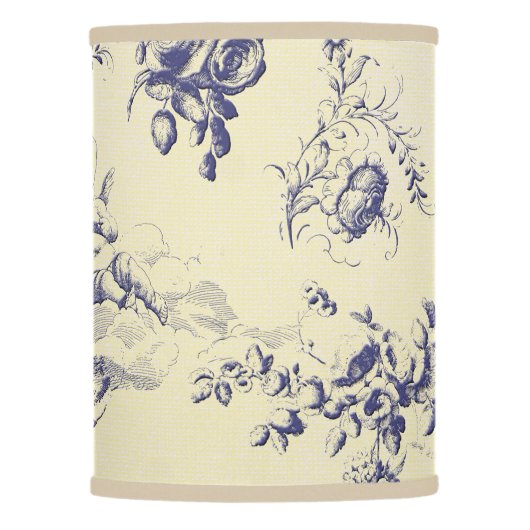 Blue Toile French Country Cherub Pattern Lamp Shade (Front)
