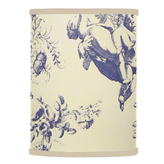 Blue Toile French Country Cherub Pattern Lamp Shade (Right)