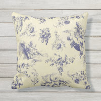 Blue Toile French Country Cherub Pattern