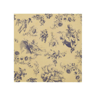Blue Toile French Country Cherub Pattern Wood Wall Decor