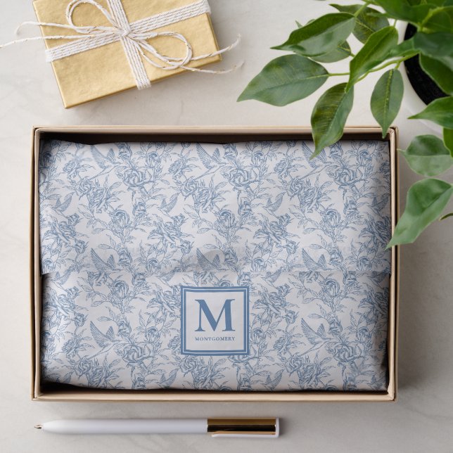 Blue Toile French Tissue Paper (Gift)