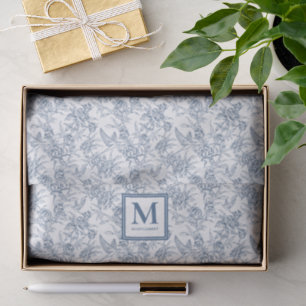 Blue Toile French Tissue Paper