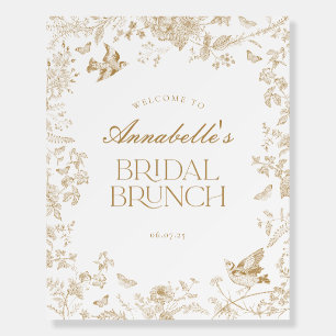 Blue Toile Jouy Floral Bridal Brunch Welcome Sign