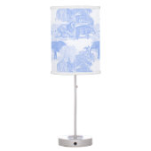 Blue Toile Jungle Animals Safari Chinoiserie Boy Table Lamp (Back)