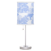 Blue Toile Jungle Animals Safari Chinoiserie Boy Table Lamp (Right)