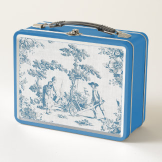 Blue Toile Metal Lunch Box