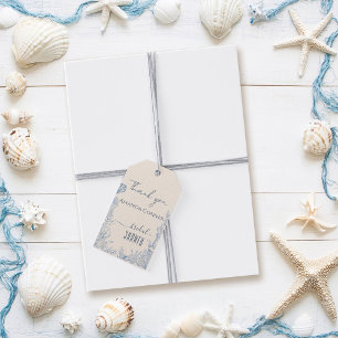 Blue toile ocean themed Bridal Shower Gift Tags