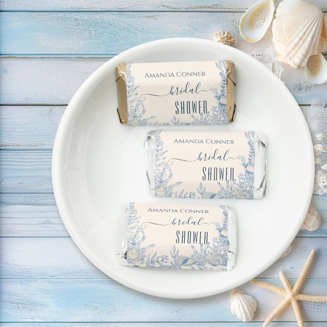 Blue toile ocean themed Bridal Shower Hershey's Miniatures (Creator Uploaded)