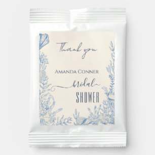 Blue toile ocean themed Bridal Shower Hot Chocolate Drink Mix