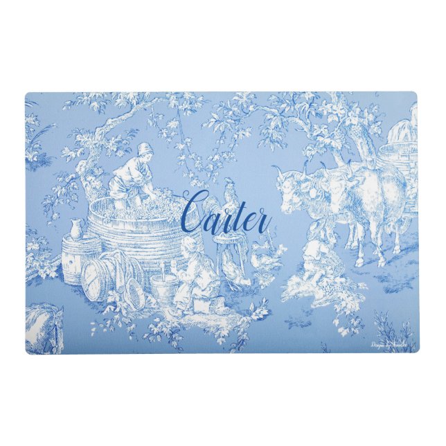 Blue Toile Placemat (Front)