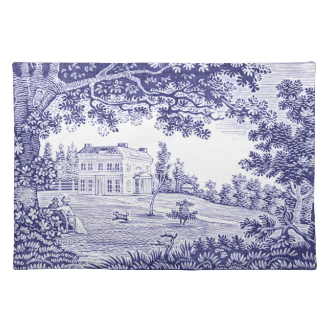 Blue Toile Placemat French Country Home Decor Zazzle
