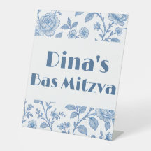 Blue toile placemat