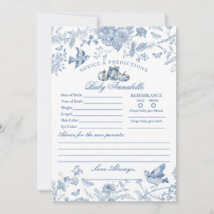 Blue Toile Pumpkin French Fal Advice for Baby Card