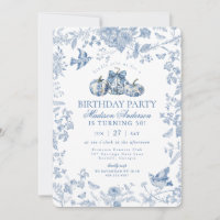 Blue Toile Pumpkin French Fall Birthday Party