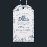 Blue Toile Pumpkin French Fall Bridal Shower Favor Gift Tags<br><div class="desc">Elevate your autumn celebrations with our Fall Toile theme party decor, featuring detailed floral blue toile on a warm white background and fresh pumpkins adorned with blue floral Chinoiserie prints. This French-inspired design captures the crisp and fresh essence of fall. The intricate toile de Jouy pattern adds a touch of...</div>