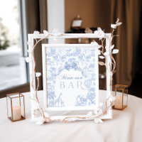 Blue Toile Safari Animal Baby Shower Momosa Bar
