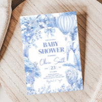 Blue Toile Safari Baby Shower