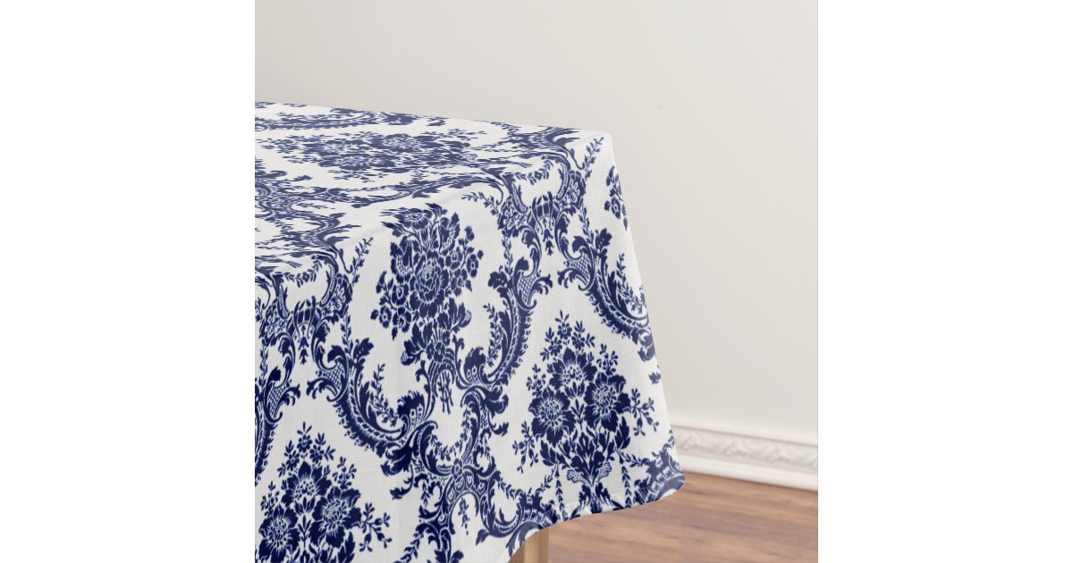 Blue Toile Tablecloth | Zazzle