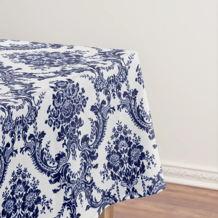 Blue Toile Tablecloth | Zazzle