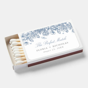 Blue Toile Wedding Matchboxes French Chinoiserie
