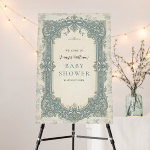 Blue Toilet Bo Baby Shower Welcome Sign Foam Board