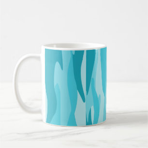 Blue Tone Abstract Camouflage Throw Pillow Coffee Mug