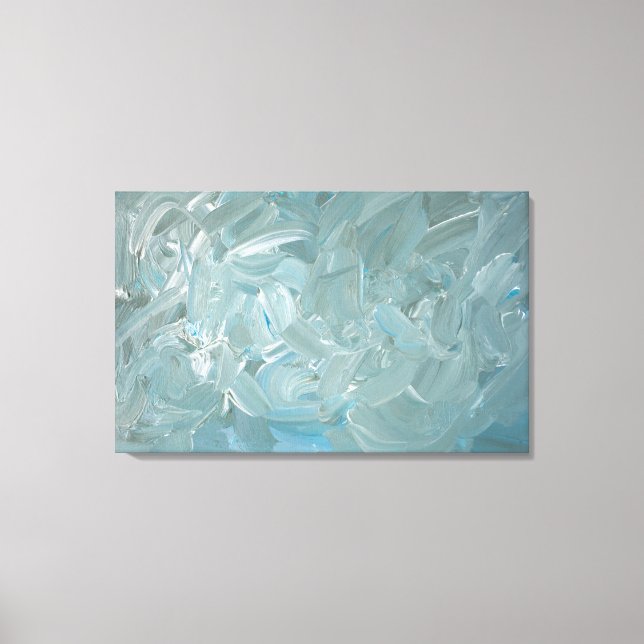 Blue Tone Abstract Painting Canvas Print (Front)