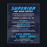 Blue tone automotive car wash flyer<br><div class="desc">Unique and creative professional cover with kinetic text inspired by car wash and detailing industry. With services list,  prices and discount text. For further editing just go to Edit option.</div>