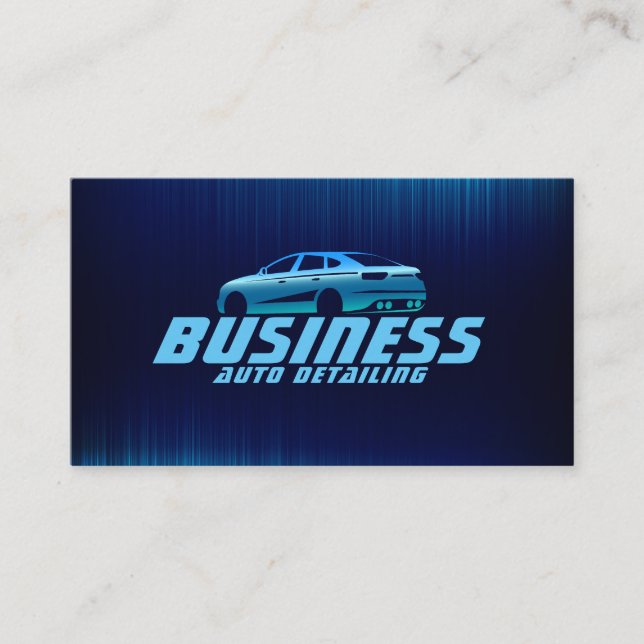 Blue tone car wash logo business card (Front)