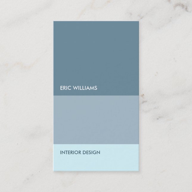 Blue tone geometric minimalist  business card (Front)