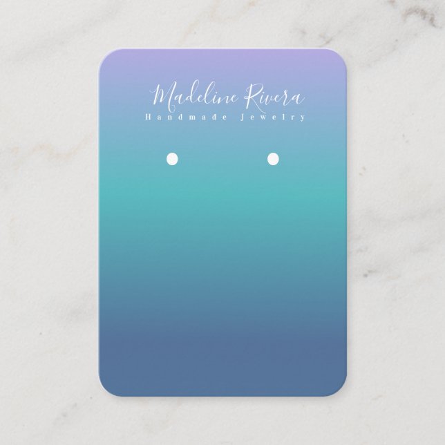Blue Tone Gradient Handmade Earring Display Card (Front)