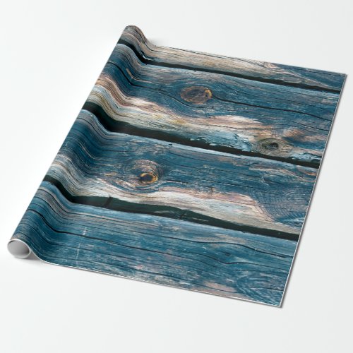 Blue toned log house wall Abstract background and Wrapping Paper