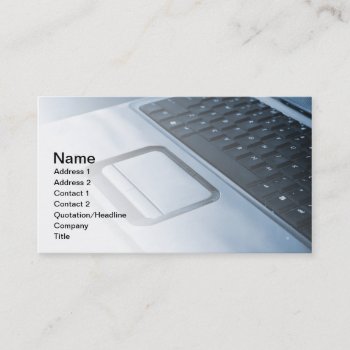 Blue Toned Photo Of A Laptop Keyboard And Mousepad Business Card by cafarmer at Zazzle