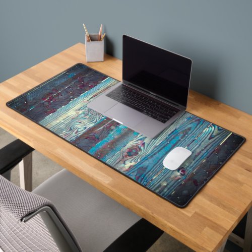 Blue Toned Slats Desk Mat