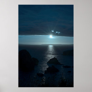 blue toned wild atlantic way sunset poster