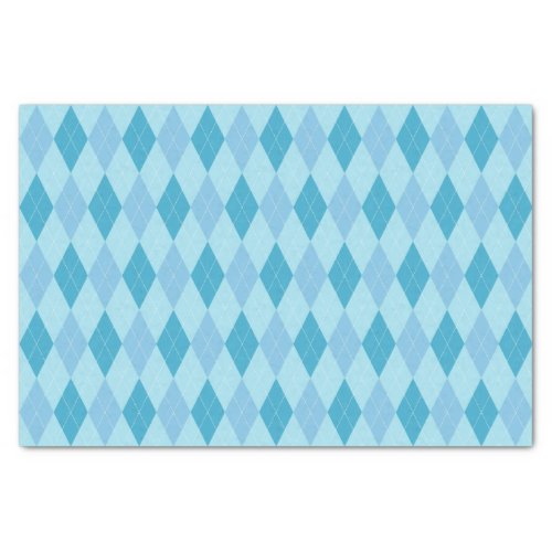 Blue Tones Argyle Pattern Tissue Paper