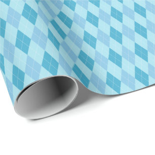 Blue Tones Argyle Wrapping Paper