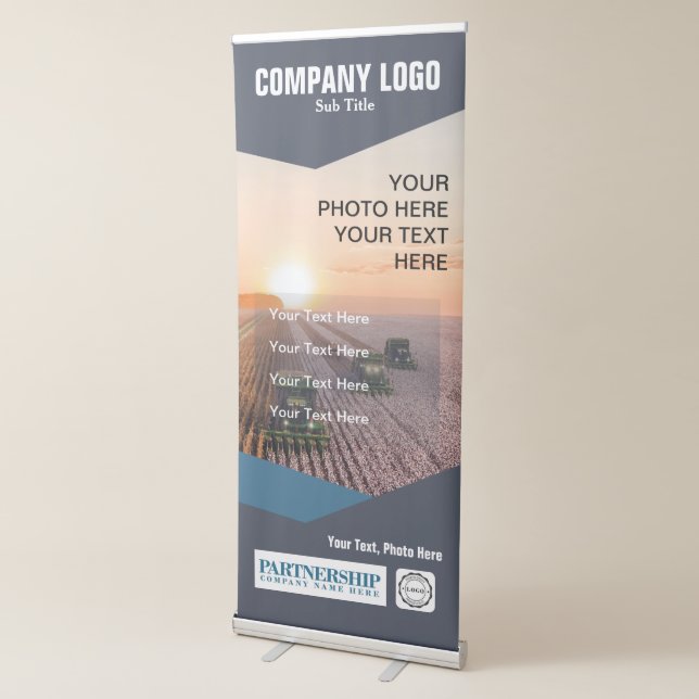 Blue tones Customizable Retractable Banner (2/3) (3/4)