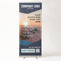 Blue tones Customizable Retractable Banner (2/3)