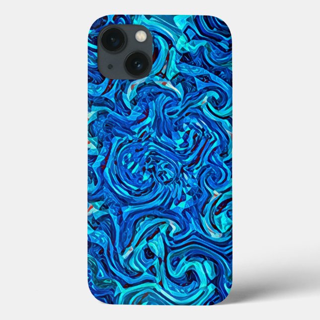 Blue Tones Liquid Abstract Case-Mate iPhone Case (Back)
