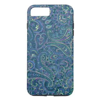 Blue Tones Vintage Ornate Paisley Fabric Pattern iPhone 8 Plus/7 Plus Case