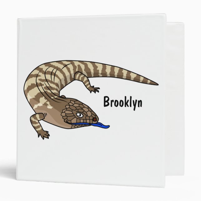 Blue tongue lizard reptile cartoon  3 ring binder (Front/Inside)