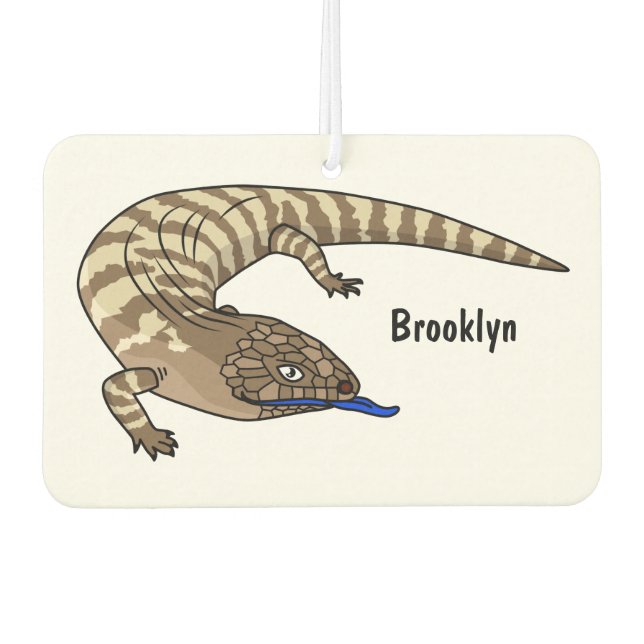 Blue tongue lizard reptile cartoon  air freshener (Front)