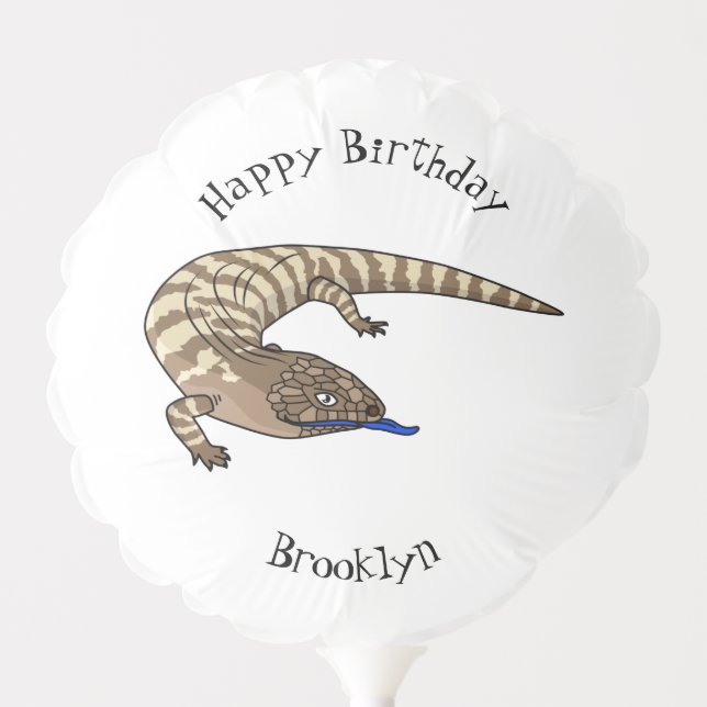 Blue tongue lizard reptile cartoon balloon (Front)
