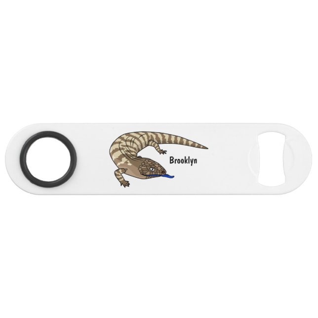 Blue tongue lizard reptile cartoon  bar key (Front (Horizontal))