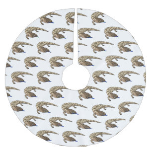Blue tongue lizard reptile cartoon brushed polyester tree skirt