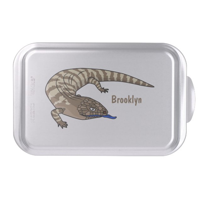 Blue tongue lizard reptile cartoon cake pan Zazzle