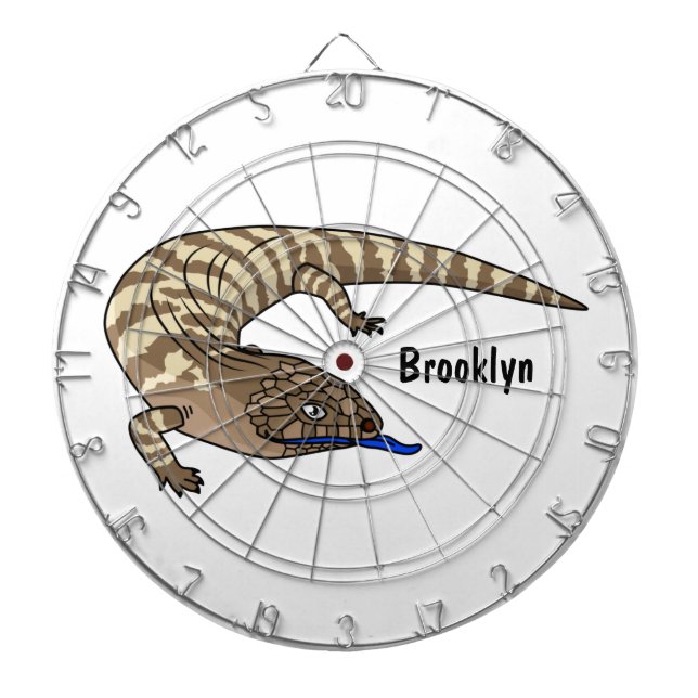 Blue tongue lizard reptile cartoon dart board (Front)
